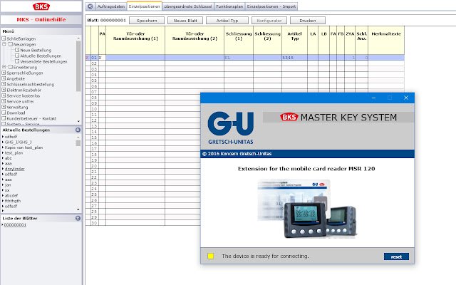 MKS Mobiler Kartenleser MSR 120  from Chrome web store to be run with OffiDocs Chromium online