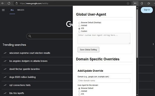 Mobile View Switcher  from Chrome web store to be run with OffiDocs Chromium online