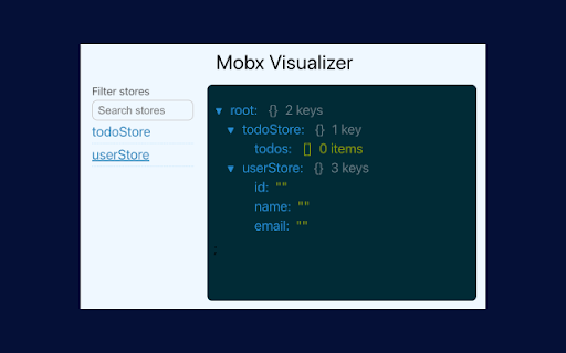 Mobx Visualizer  from Chrome web store to be run with OffiDocs Chromium online