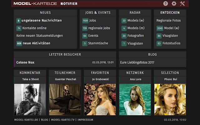model kartei.de Notifier  from Chrome web store to be run with OffiDocs Chromium online