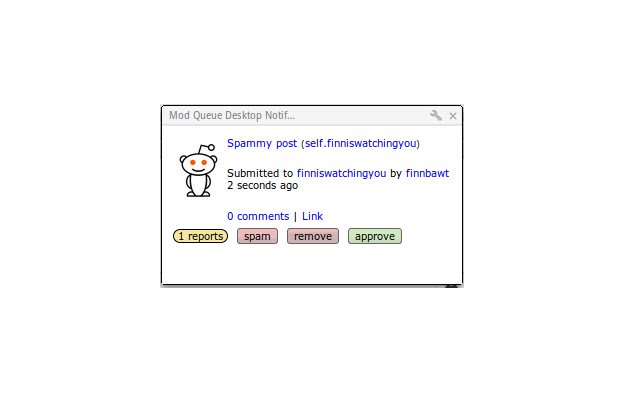 Mod Queue Desktop Notifications de Chrome web store para ejecutarse con OffiDocs Chromium en línea