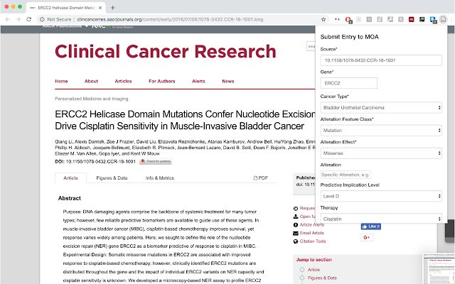 Molecular Oncology Almanac Connector de la boutique en ligne Chrome à exécuter avec OffiDocs Chromium en ligne
