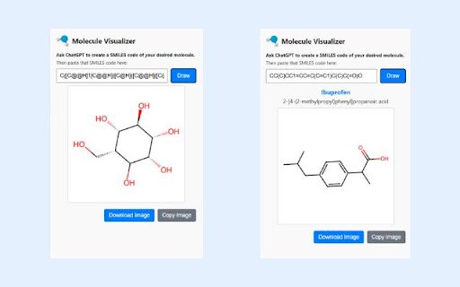 Molecule Visualizer  from Chrome web store to be run with OffiDocs Chromium online