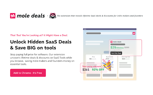 Mole Deals  from Chrome web store to be run with OffiDocs Chromium online