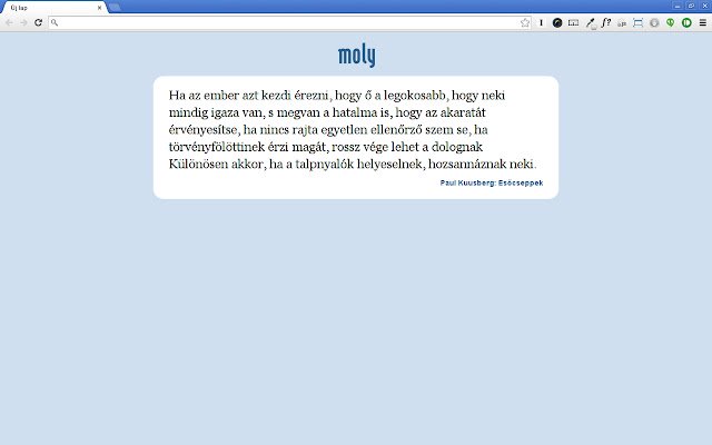 Moly idézet  from Chrome web store to be run with OffiDocs Chromium online