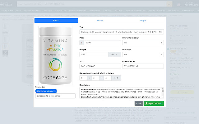 MO Marketplace Product Import  from Chrome web store to be run with OffiDocs Chromium online