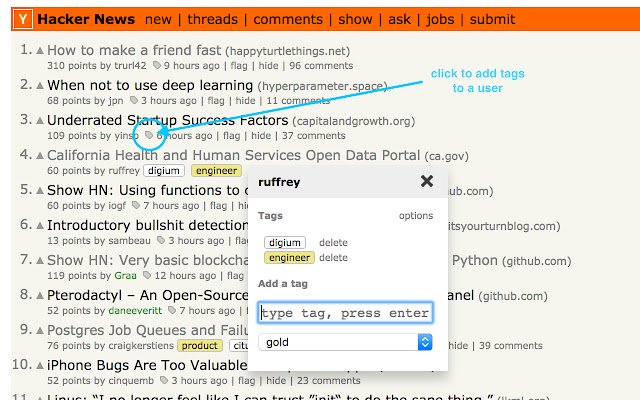 Chrome ウェブストアからの Hacker News を OffiDocs Chromium online で実行するためのモーメント