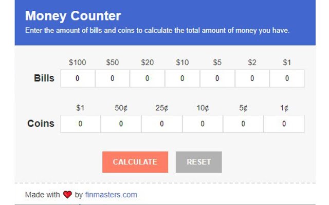 Compteur d'argent de la boutique en ligne Chrome à exécuter avec OffiDocs Chromium en ligne