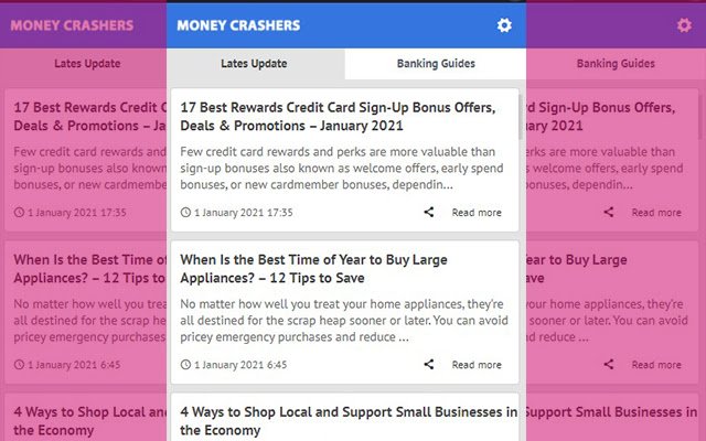 Money Crashers Latest News Update  from Chrome web store to be run with OffiDocs Chromium online