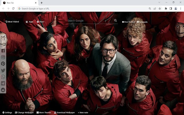 Money Heist Wallpaper  from Chrome web store to be run with OffiDocs Chromium online