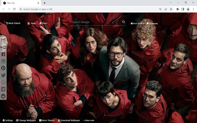 Money Heist-Hintergrundbild aus dem Chrome-Webshop, das mit OffiDocs Chromium online ausgeführt werden kann