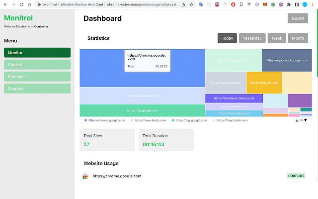 Chrome 网上商店的 Monitrol Website Monitor And Controller 将与 OffiDocs Chromium online 一起运行