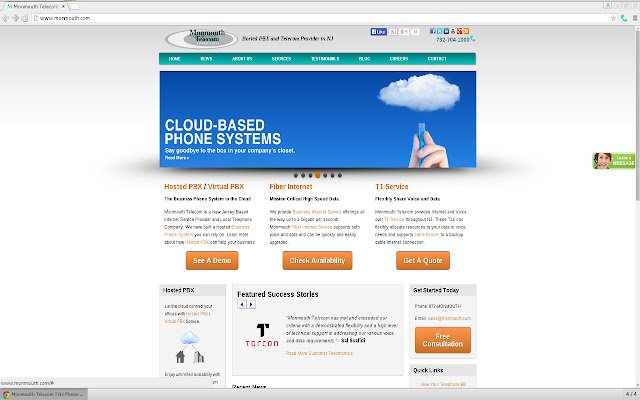 Monmouth Telecom Click To Dial de Chrome web store se ejecutará con OffiDocs Chromium en línea