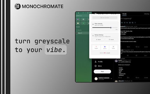 Monochromate The Best Greyscale Extension  from Chrome web store to be run with OffiDocs Chromium online
