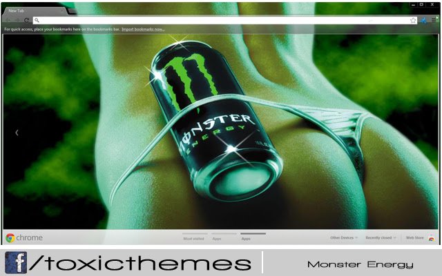 Motyw Monster Energy autorstwa toxic ze sklepu internetowego Chrome do uruchomienia z OffiDocs Chromium online