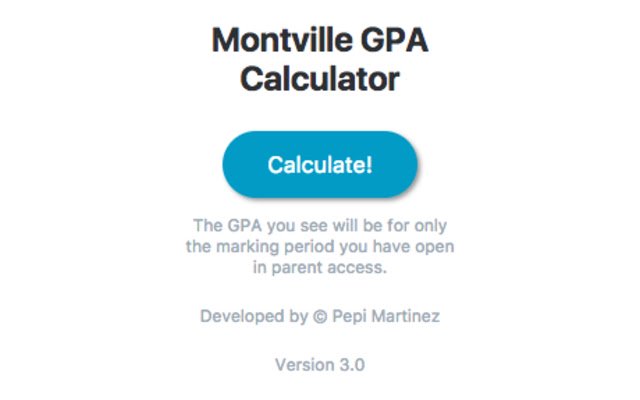 Montville GPA Calculator  from Chrome web store to be run with OffiDocs Chromium online