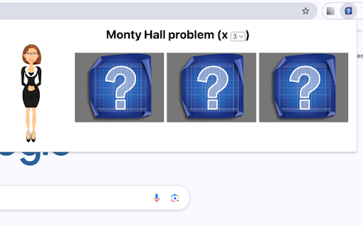 Monty Hall problem Extension  from Chrome web store to be run with OffiDocs Chromium online