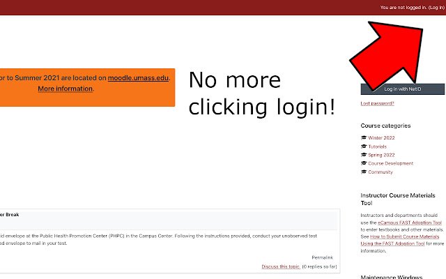 Moodle Auto تسجيل الدخول من متجر Chrome الإلكتروني ليتم تشغيله مع OffiDocs Chromium عبر الإنترنت