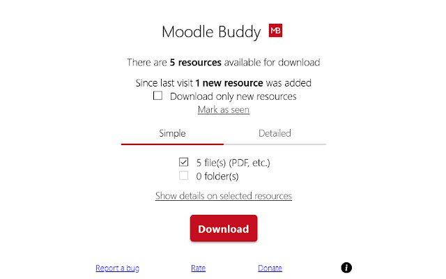 Moodle Buddy จาก Chrome เว็บสโตร์จะทำงานด้วย OffiDocs Chromium ทางออนไลน์