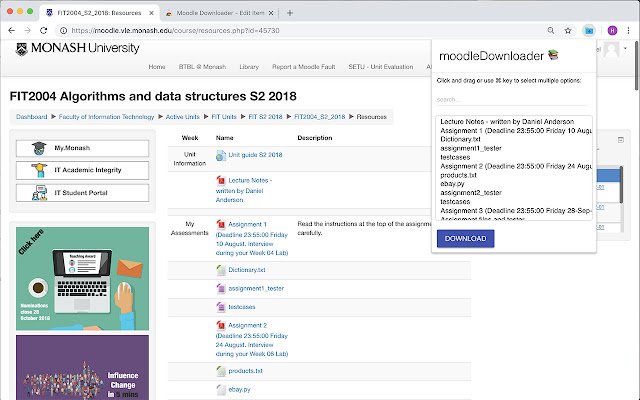 Pengunduh Moodle dari toko web Chrome untuk dijalankan dengan OffiDocs Chromium online