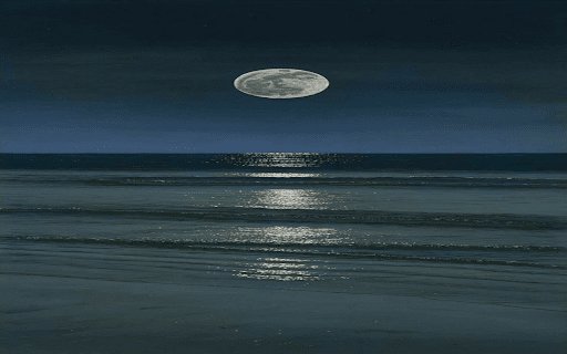 Moonlit night sea wallpaper  from Chrome web store to be run with OffiDocs Chromium online