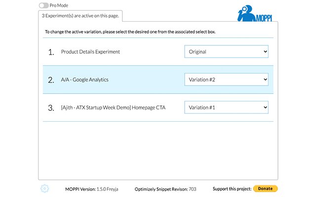MOPPI my Optimizely Power Inspector from Chrome web store to be run with OffiDocs Chromium online MOPPI my Optimizely Power Inspector from Chrome web store to be run with OffiDocs Chromium online