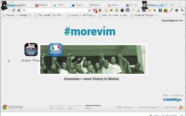 #morevim  from Chrome web store to be run with OffiDocs Chromium online