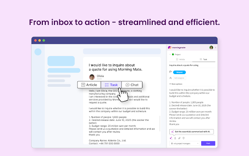 Morningmate: Workspace with AI  from Chrome web store to be run with OffiDocs Chromium online