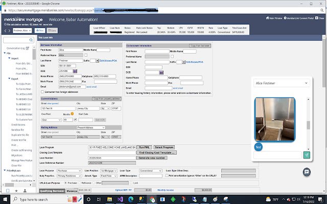 Hypothekenautomatisierungs-Chat aus dem Chrome-Webshop zur Ausführung mit OffiDocs Chromium online