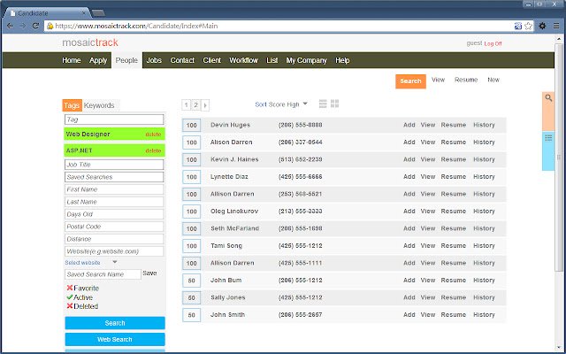 MosaicTrack Applicant Tracking System  from Chrome web store to be run with OffiDocs Chromium online