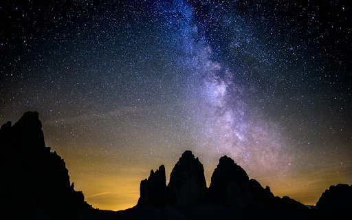 Mountains and Stars at Night  from Chrome web store to be run with OffiDocs Chromium online