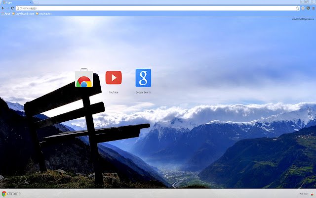 解像度 1366 X 768 の Mountains View を Chrome Web ストアから入手し、OffiDocs Chromium オンラインで実行する
