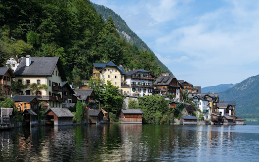 Mountain town along the river  from Chrome web store to be run with OffiDocs Chromium online