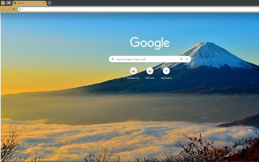 Mount Fuji rising above a sea of clouds  from Chrome web store to be run with OffiDocs Chromium online