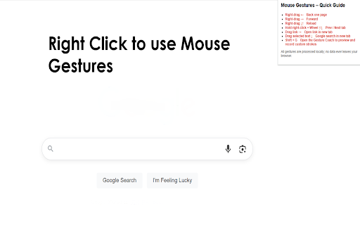 Mouse Gestures  from Chrome web store to be run with OffiDocs Chromium online
