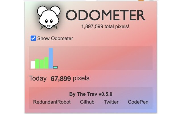 Mouse Odometer  from Chrome web store to be run with OffiDocs Chromium online