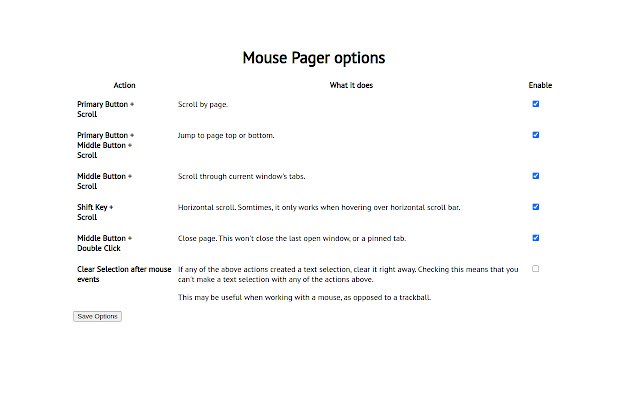 MousePager dal negozio web di Chrome per essere eseguito con OffiDocs Chromium online