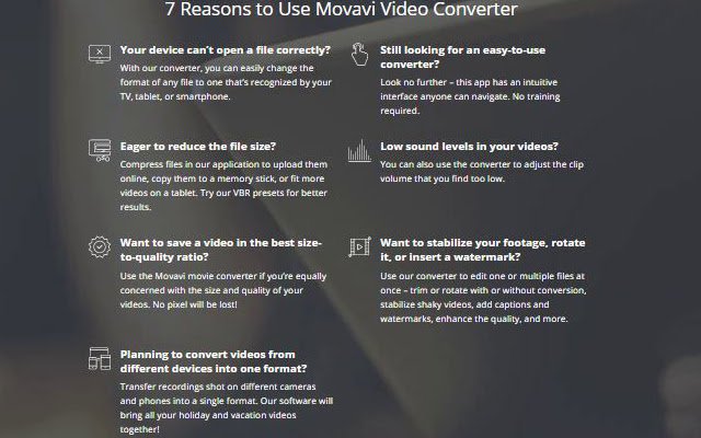 Movavi Video Converter מחנות האינטרנט של Chrome להפעלה עם OffiDocs Chromium באינטרנט