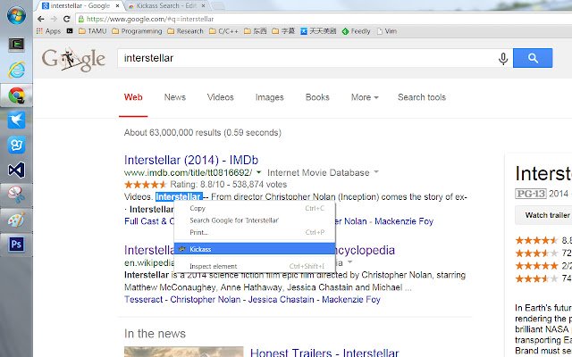 Movie name translator and Kickass Search  from Chrome web store to be run with OffiDocs Chromium online