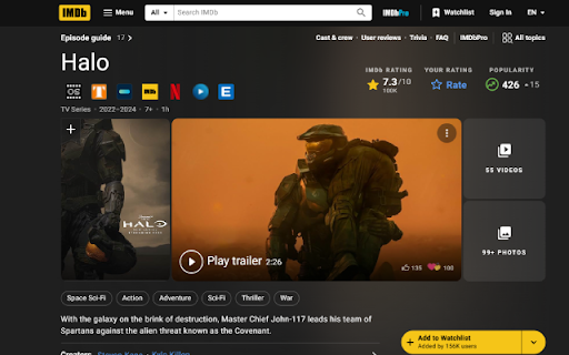 Movie Search Extension on IMDB and TMDB  from Chrome web store to be run with OffiDocs Chromium online