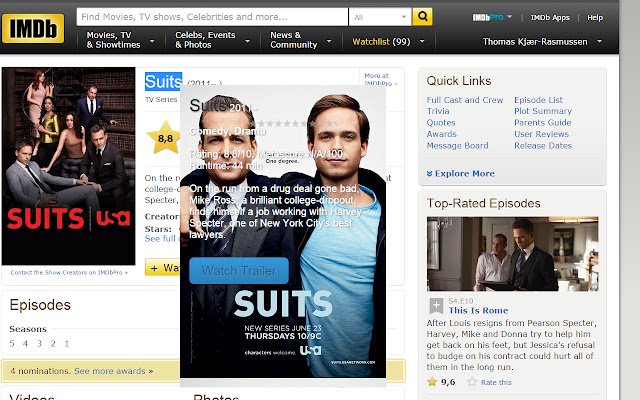 Movie Sherlock  from Chrome web store to be run with OffiDocs Chromium online