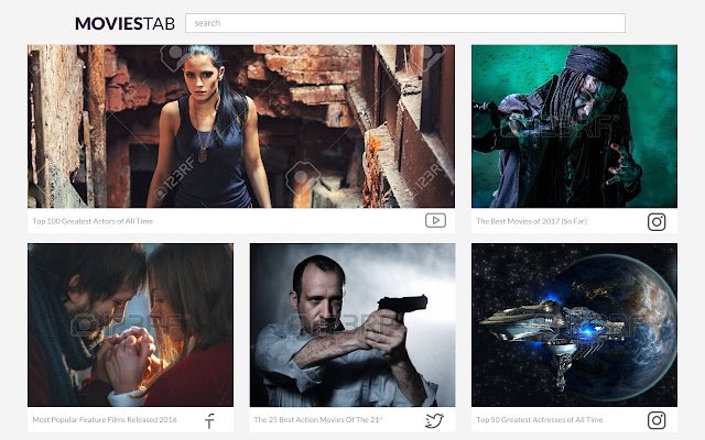 Movies Tab  from Chrome web store to be run with OffiDocs Chromium online
