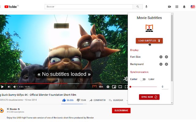 Movie Subtitles  from Chrome web store to be run with OffiDocs Chromium online