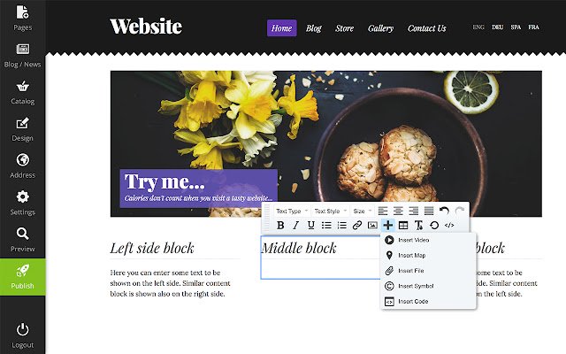 Mozello Website Builder mula sa Chrome web store na tatakbo sa OffiDocs Chromium online