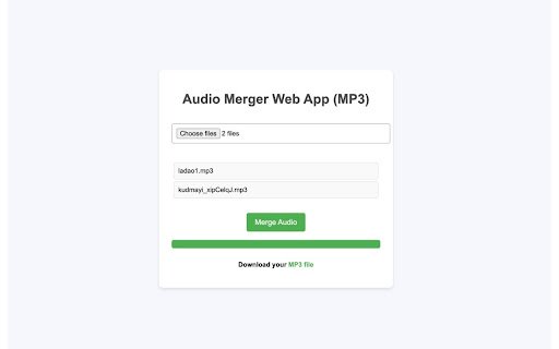 MP3 Merger  from Chrome web store to be run with OffiDocs Chromium online