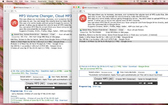 MP3 Volume Changer, Cloud MP3Gain із веб-магазину Chrome для запуску з OffiDocs Chromium онлайн