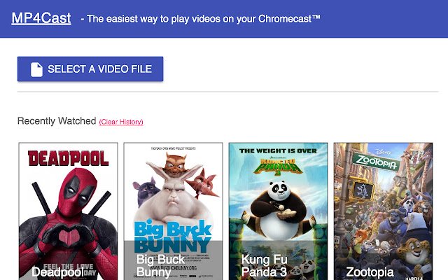 Chrome web mağazasından Google Chromecast™ için MP4Cast, çevrimiçi OffiDocs Chromium ile çalıştırılacak