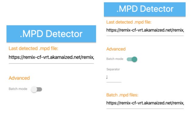 Chrome ウェブストアの .MPD Detector を OffiDocs Chromium online で実行する