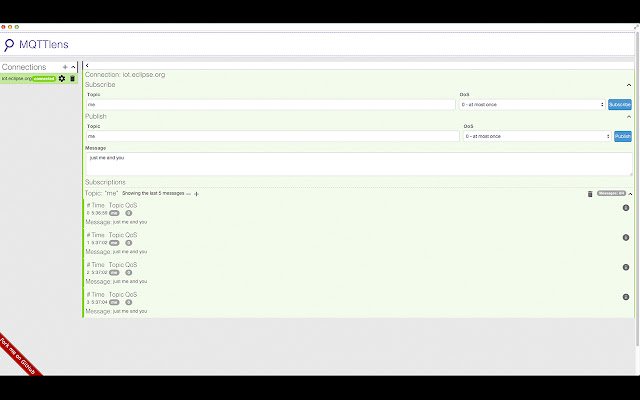 Chrome web mağazasındaki MQTTLens, çevrimiçi OffiDocs Chromium ile çalıştırılacak