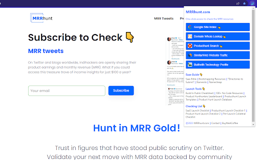 MRRhunt  from Chrome web store to be run with OffiDocs Chromium online
